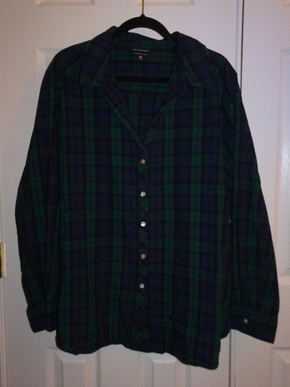 Foxcroft Plus Size Plaid Tartan Button up Shirt
